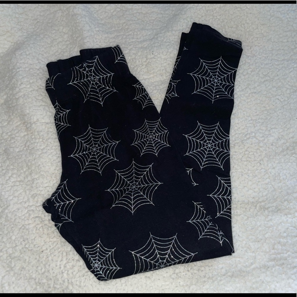 Womens Halloween spider web leggings